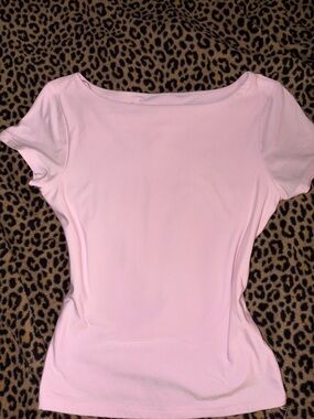 Pink Republic Light Pink Short Sleeve Scoop Neck Tee